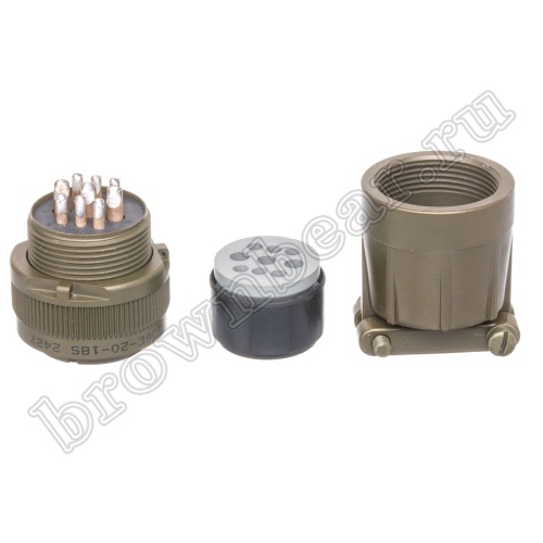 Разъём Amphenol серии MS, 9 контактов, розетка на кабель, тип 20, резьбовой MS3106E-20-18S фото 7