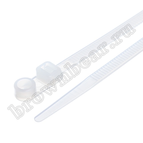 Стяжка (хомут) нейлоновая 300 x 4.8 мм с крепежным отверстием, белая, упаковка 100 шт. CCTCV-300 фото 4