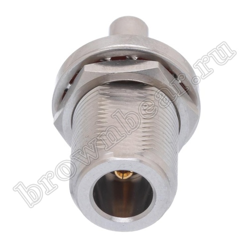 Разъем N Amphenol, гнездо на приборный блок под RG-58, обжимной, крепление гайка 082-5378-RFX фото 4