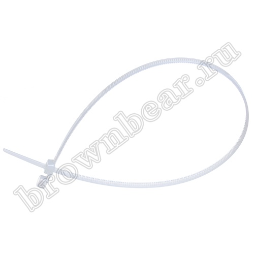 Стяжка (хомут) нейлоновая 370 x 4.8 мм с крепежным отверстием, белая, упаковка 100 шт. TCV-370 фото 2