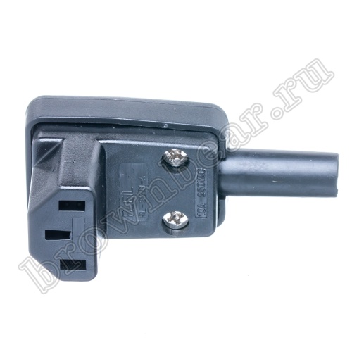 Разъем питания IEC C13, розетка на кабель разборная, прямой угол, 10A фото 3