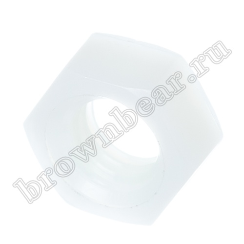 Гайка пластиковая М8х1.25, h=6.4 мм, нейлон, упаковка 100 шт.