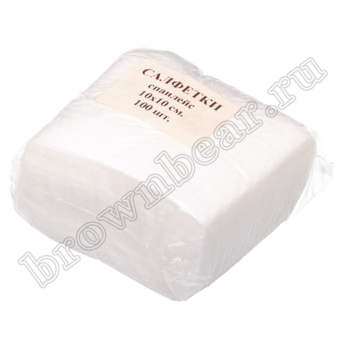 Салфетки безворсовые для оптики, спанлейс (100 шт)  