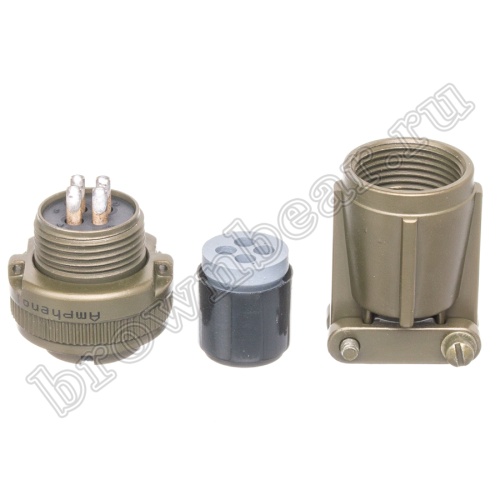 Разъём Amphenol серии MS, 4 контакта, розетка на кабель, тип 14S, резьбовой MS3106E-14S-2S фото 3