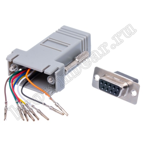 Переходник D-SUB 9 гнездо - RJ45 гнездо GC-9FT8 фото 4