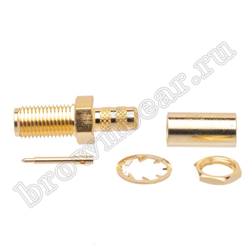 Разъем RP-SMA Amphenol, штекер на кабель RG-58, обжимной, позолоченный 132118RP фото 4