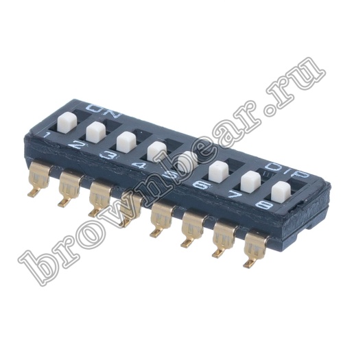 Переключатель Dip-Switch 8 контактных групп, планарный SWD4-8