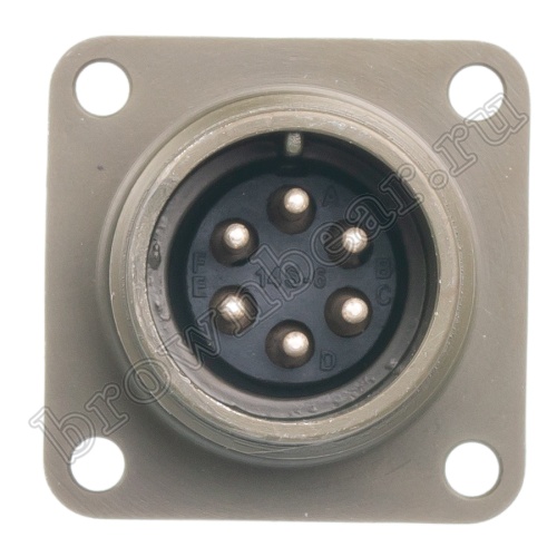 Разъём Amphenol серии MS, 6 контактов, вилка на блок, тип 14S, резьбовой MS3102E-14S-6P фото 5