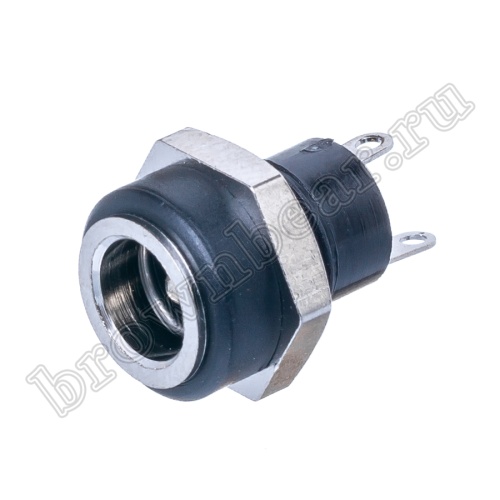 Разъем питания DC гнездо 2.5 x 5.5 мм, вилка на приборный блок, мини DJK-08B