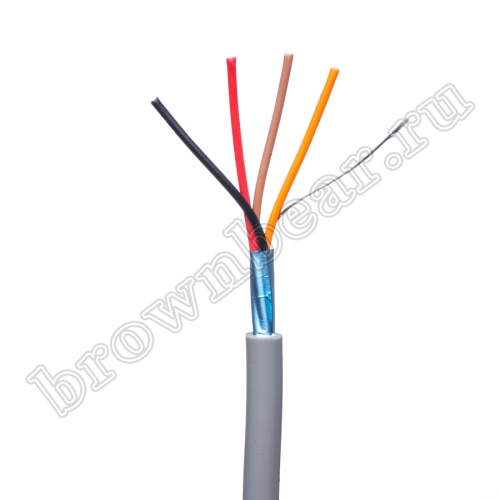 Кабель сигнальный коммуникационный 4 провода, 24AWG, бухта 50м, экранированный, серый SIN YU