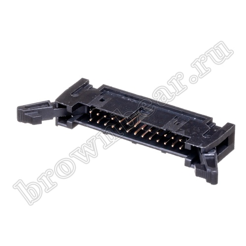 Разъем IDC 2х13 вилка на плату, шаг 2.54мм, с защелками SCM-26