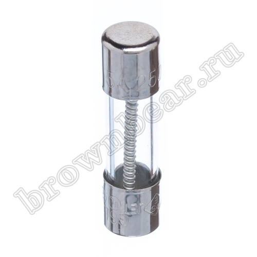 Предохранитель 5х20 мм, цилиндрический, стеклянный, с задержкой, 5А/250В (GSL) фото 2