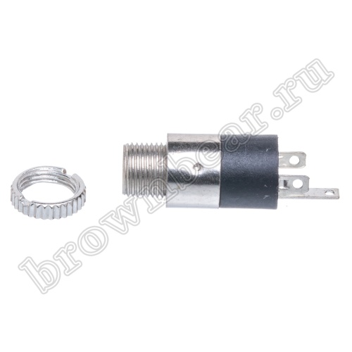 Разъём 3.5мм гнездо mini Jack на приборный блок, крепление гайка, стерео, 3 контакта AUB-38 фото 6