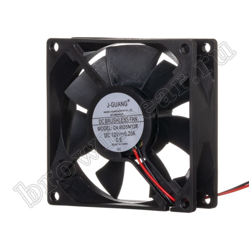 Вентилятор для корпуса 80х80х25, DC 12В, 0.20А, подшипник качения DAC8025M12B фото 7