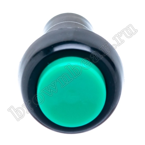Кнопка без фиксации, круглая на блок, НР, 220В, зеленая PSW-6M-G фото 2