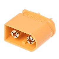 Разъем силовой XT60 для АКБ, 2 контакта, штекер на кабель XT60U-M.G.Y