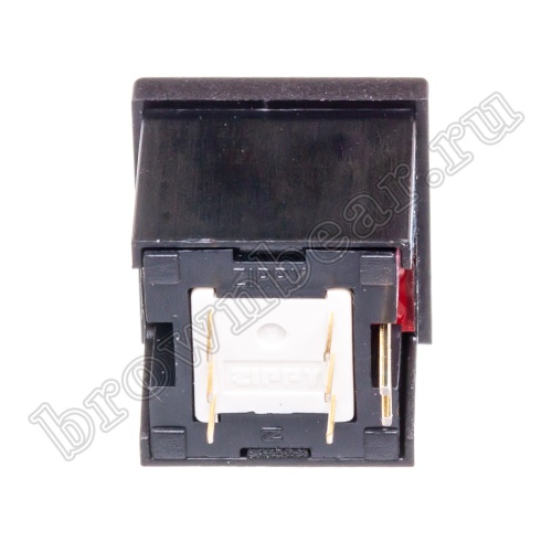 Кнопка мини с фиксацией, красная в черном корпусе с красным индикатором PSM2-1-R-B-R   фото 5