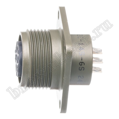 Разъём Amphenol серии MS, 6 контактов, розетка на блок, тип 14S. резьбовой MS3102E-14S-6S фото 2