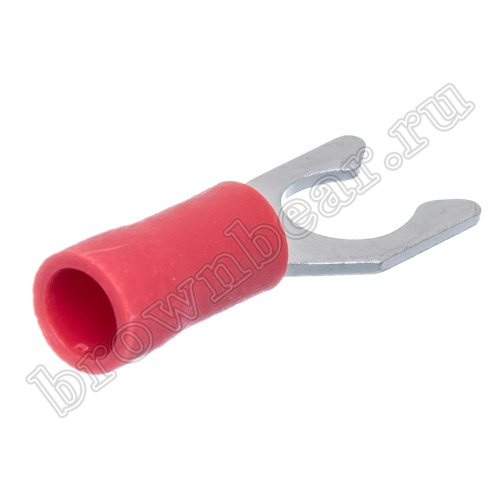 Клемма вилочная обжимная тип "U" 5.3 мм на провод 0.5 - 1.5 мм² с защелкой, изолированная, кратно 100шт. TYLI-1.25-5 фото 3