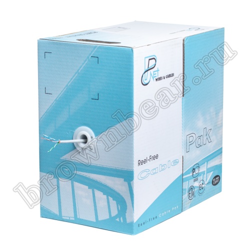 Кабель Витая пара, 4 пары, медный, 5е категория, многожильный, серый, PCnet, бухта 300м  PCnet фото 3