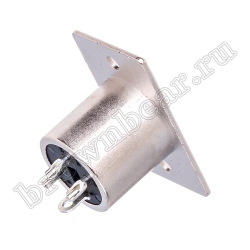 Разъём микрофонный XLR, штекер на приборный блок, 3 контакта AUD-81 фото 5