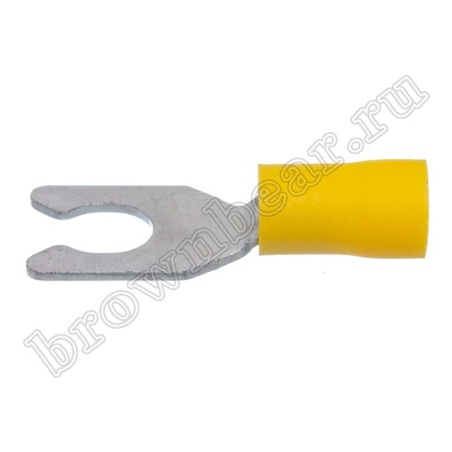 Клемма вилочная обжимная тип "U" 6.4 мм на провод 4.0 - 6.0 мм² с защелкой, изолированная, кратно 100шт. TYLI-5.5-6 фото 6