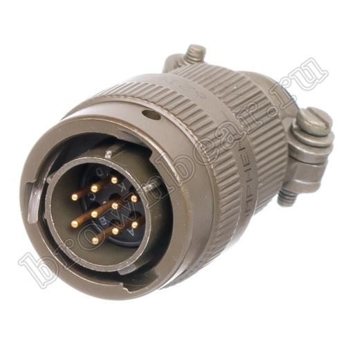 Разъём Amphenol серии 62IN, 10 контактов, вилка на кабель, тип 12, байонетный 62IN-16F-12-10P