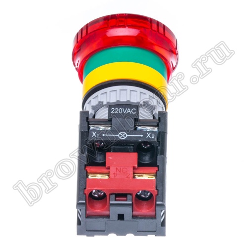 Кнопка управления аварийного останова поворотная с фиксацией, с подсветкой, d 38мм, НЗ, красная TN2IK2RN фото 3