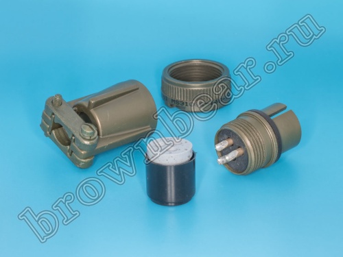 Разъём Amphenol серии MS, 3 контакта, вилка на кабель, тип 14S, резьбовой MS3106E-14S-7P фото 2