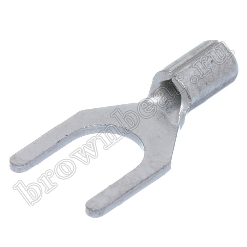 Клемма вилочная обжимная тип "U" 5.3 мм, на провод 0.25 - 1.5 мм², неизолированная , кратно100шт. TY-1.25-5