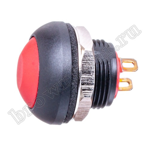 Кнопка влагозащищенная IP67 без фиксации, 12мм круглая на блок, НР, красная PSW-7-R фото 2