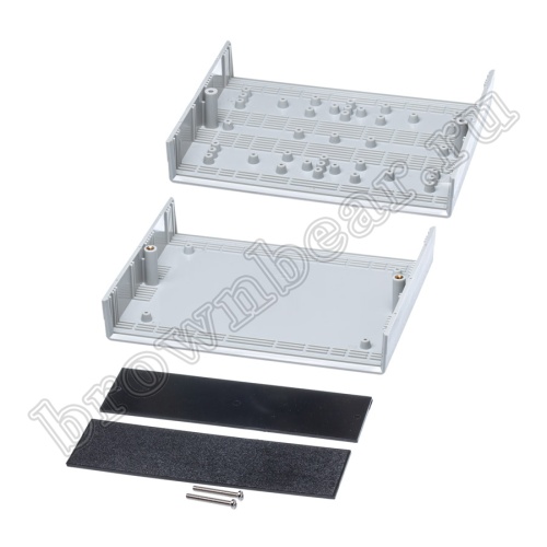 Корпус для РЭА пластиковый 200 х 160 х 64мм, серый фото 2