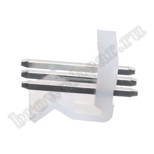 Разъем питания 3 контакта, вилка на плату, шаг 3.96 мм PWL-3/2 фото 2