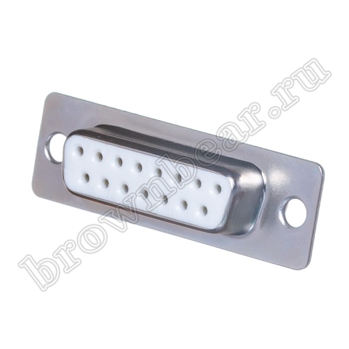 Разъем D-SUB  15 контактов, гнездо на плату, вертикальный DBB-15F