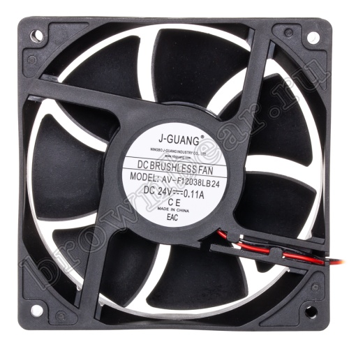 Вентилятор для корпуса 120х120х38, DC 24В, 0.11А, подшипник качения, AV-F1238LB24