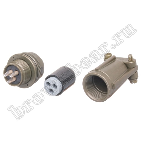Разъём Amphenol серии MS, 3 контакта, розетка на кабель, тип 10SL, резьбовой MS3106E-10SL-3S фото 2