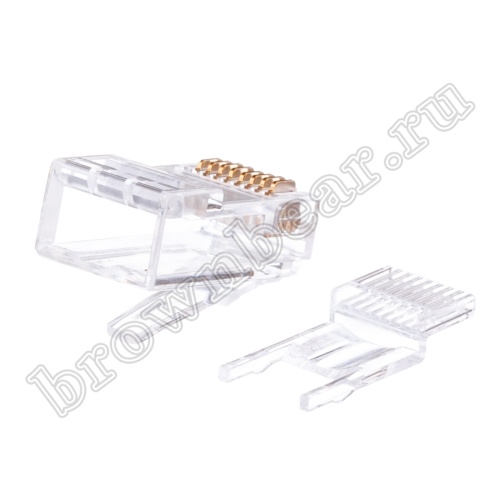 Разъём RJ-45 (8P8C) со вставкой 3 зубца, вилка под витую пару TP5-8P8C фото 2