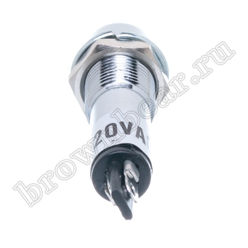 Лампа неоновая индикаторная с резистором 220В в корпусе, красная фото 2