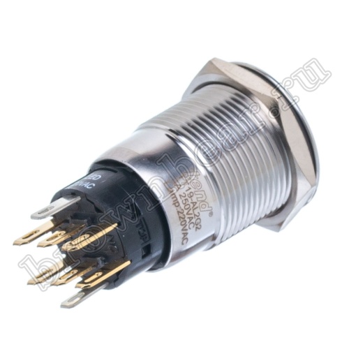 Кнопка управления герметичная, с подсветкой, с фиксацией, d 22 мм, 2НР+2НЗ, зеленая TT19AL2G2 фото 4