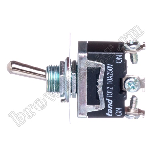 Тумблер однополюсный, 3 контакта (on-on), на панель, с гайкой, SPDT T012B фото 4