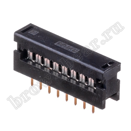 Разъем IDC 2х8 контактов на плату для наколки на шлейф, шаг 2.54мм FDC-16
