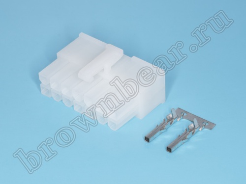 Разъем питания Mini-Fit 14 контактов, гнездо на кабель, шаг 4,2мм MF-14F