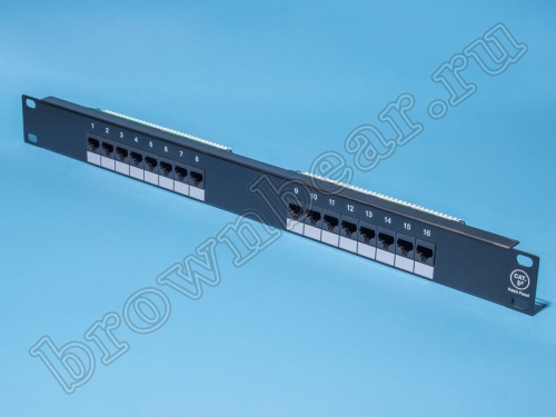 Патч-панель 16 портов RJ-45, кат. 5е, тип KRONE  фото 4