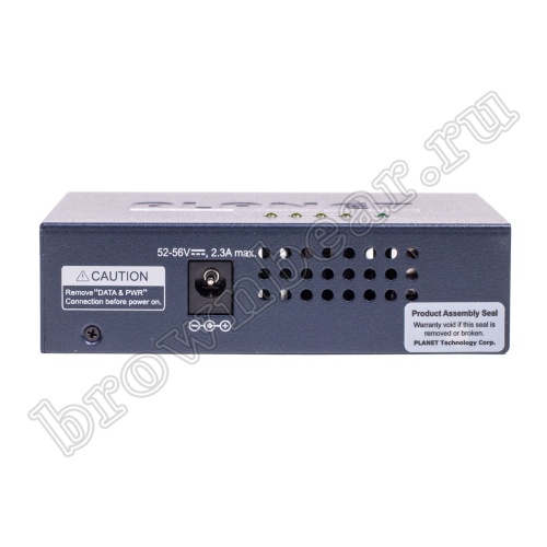 HPOE-460 PoE инжектор Planet 4 порта 10/100/1000Мб/с, IEEE 802.3at, 120Ватт фото 2