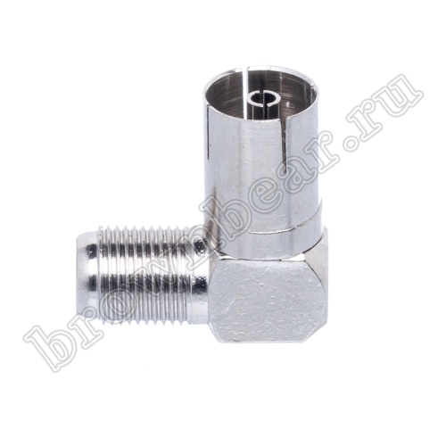 Переходник F гнездо - TV гнездо, Г-образный FJ/LPALJ фото 2