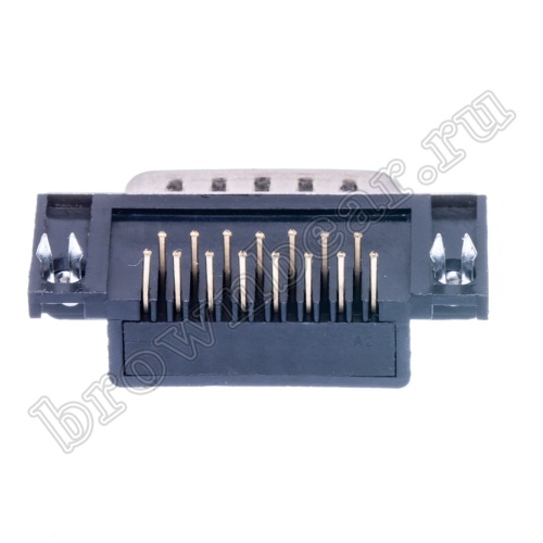 Разъем D-SUB 15 контактов, вилка на плату, прямой угол  9.4мм DRB-15MB фото 7