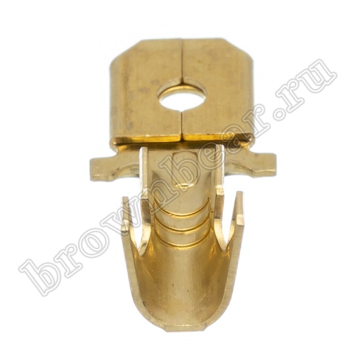 Клемма плоская обжимная 6.3 мм, вилка на провод 2.5 - 4.0 мм, неизолированная, кратно 100шт., РП-П TA-3.5MO фото 2