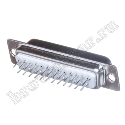 Разъем D-SUB  25 контактов, вилка на плату, вертикальный DBB-25M фото 2