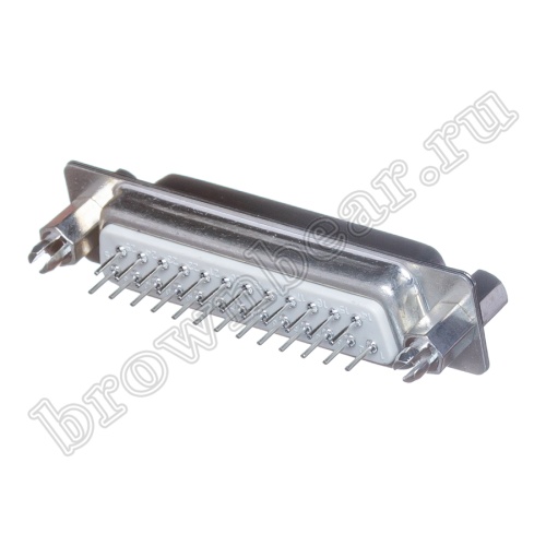 Разъем D-SUB  25 контактов, гнездо на плату, вертикальный с крепежными стойками DBS-25F фото 3