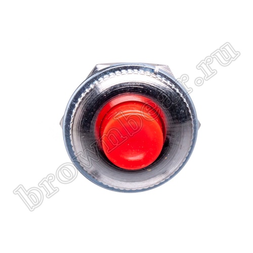 Кнопка без фиксации в металлическом корпусе, круглая на блок, НР, 220В, красная PSW-3-R фото 6